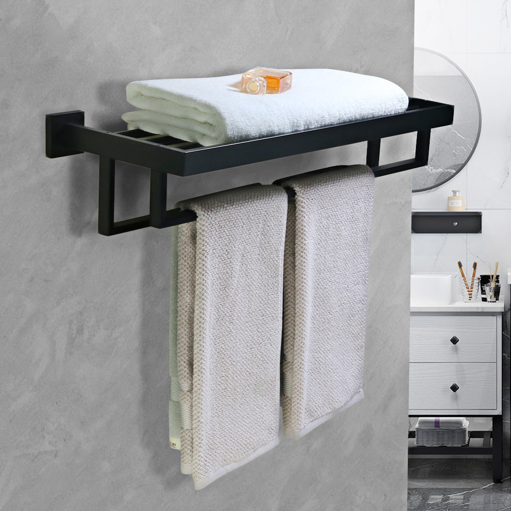 Alise Bathroom Lavatory Towel Rack Towel Shelf with Two Towel Bars Wal –  Alisen Home