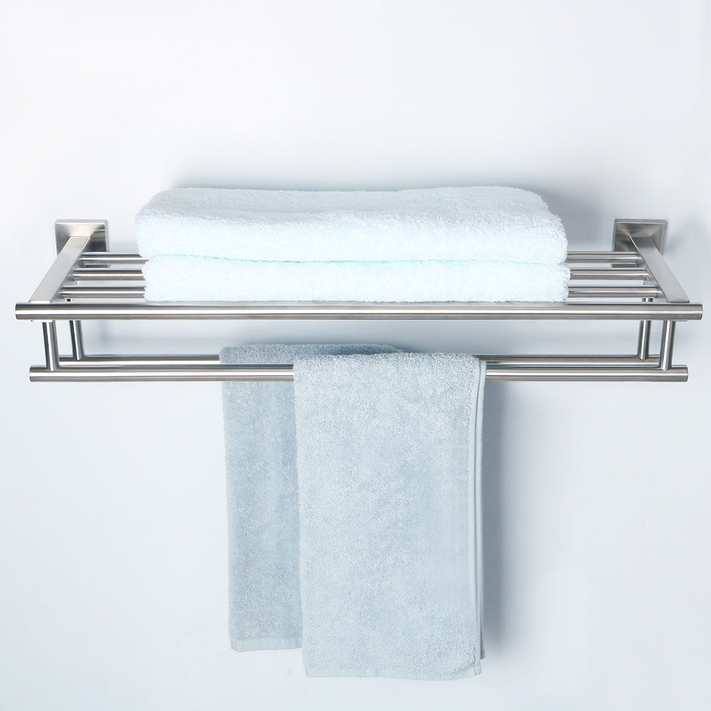 50cm Long Stainless Steel Bath Double Bar Towel Rack Brushed for Bathroom  Kitchen Storage Organizer Shelf - China Towel Racks, Bathroom Hardware Set  Accessories